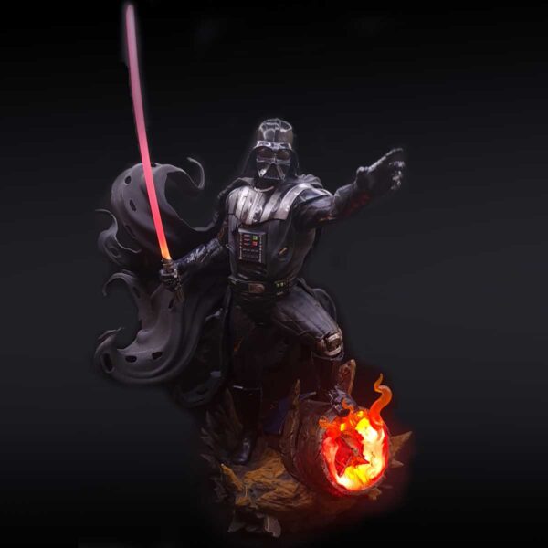 Figura Darth Vader con espada láser y base iluminada